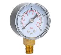 Topiky Manomètre Mécanique 1/8 BSPT Connexion Inférieure, 0-100 Psi 0-7 Bar Manomètre Air-eau, Cadran à Double échelle pour Systèmes Hydrauliques Pneumatiques (0-160psi,0-11bar)