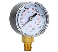 Topiky Manomètre Mécanique 1/8 BSPT Connexion Inférieure, 0-100 Psi 0-7 Bar Manomètre Air-eau, Cadran à Double échelle pour Systèmes Hydrauliques Pneumatiques (0-100psi,0-7bar)