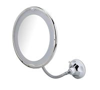 Topiky Miroir de Maquillage à Ventouse 10X avec Lumières LED, Miroir Cosmétique Grossissant de 8 Pouces pour Les Voyages, Grossissement 10X pour Le Maquillage, Le Rasage, Le Visage, Idéal pour Le