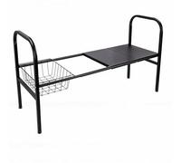 Topiky Organiseur Extensible sous évier à 1 Niveau avec 1 Panier Amovible, 2 Panneaux Amovibles, Organiseur d'armoire Réglable pour Cuisine, Salle de Bain, Placard (Classique Noir Niveau avec 2