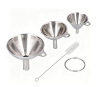 Topiky Small Stainless Steel Funnel Set with Vented Spouts (3pcs Funnel | Essentiel de cuisine durable, Solution de rangement compacte, Idéal pour verser avec précision, Conception ergonomique