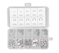 TOPINCN 120 Pièces E Clip Circlip Ensemble de Bagues de Retenue en Acier Inoxydable Durable pour la Fixation des Roulements