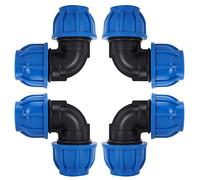 TOPINCN 4 Pcs à 32mm Tuyau d'eau Coude Connecteur en PE Plastique Raccord Rapide Accessoires pour Purificateurs d'eau Potable