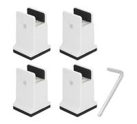 TOPINCN 4pcs Rehausseurs de Meubles Réglables, Pied de Meuble avec Pince à Vis Rehausseurs de Canapé de Lit en Caoutchouc pour Meubles Robustes (Blanc)