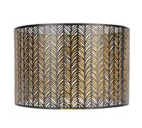 TOPINCN Abat-jour en Métal, Cylindre de Fer E14 E27, Abat-jour de Conception découpé en Feuille Creuse pour Lampe de Plafond de Sol de Table Noir et or