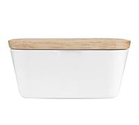 TOPINCN Boîte à Beurre Multifonctionnelle et Ensemble de Couteaux à Beurre avec Couvercle en Bois pour la Cuisine, Matériau en Mélamine Durable, Blanc, 1 unité (250#)