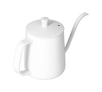 TOPINCN Bouilloire Goutte à Goutte en Acier Inoxydable pour une Préparation Parfaite du café avec Trou pour Thermomètre Pratique, Idéale pour les Amateurs de thé, 21,8 X 13,8 Cm (Blanc 600ml)