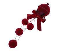 TOPINCN Boule de Noël Rouge Floquée à Suspendre, Ornée d'un Motif Festif et Vibrant, Idéale pour Décorer Une Couronne de Sapin, Une Cheminée ou Une Porte. (Arc et Cloche)