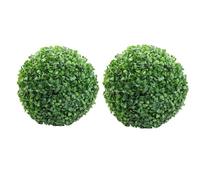 TOPINCN Boules Topiaires Artificielles, 30cm, Plastique, Lot de 2 Pièces, Décoration Intérieure et Extérieure, Vert, pour Mariage, Fête, Maison