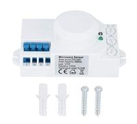 TOPINCN Capteur de Mouvement Ondes AC 220 V-240 V 8 GHz Capteur de Mouvement corporel Détecteur de lumière Interrupteur à Induction