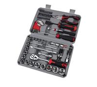 TOPINCN Coffret de 62 Pièces liquet 3/8 Pouce avec Douilles de Bougie Embouts de Tournevis et Rallonges pour Réparation Automobile Domestique