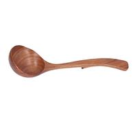 TOPINCN Cuillère à Bouillie en Bois D', Louche en Bois, Ustensile de Cuisine avec Manche Long Confortable pour le Service de la Soupe (Cuillère à crochet courbée moyenne)
