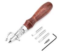 TOPINCN Ensemble de Rainures en Cuir Multifonctionnel 5 en 1 pour le Poinçonnage et la Coupe des Bords dans les Projets D'artisanat et de Bricolage