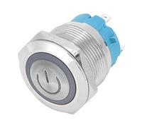 TOPINCN Ensemble D'interrupteurs à Bouton-poussoir à 4 Broches, Interrupteur à Bouton à Tête Plate étanche en Acier Inoxydable de 22 Mm avec Panneau Lumineux D'alimentation pour les Projets de (WHITE)