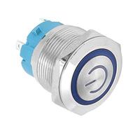 TOPINCN Ensemble D'interrupteurs à Bouton-poussoir à 4 Broches, Interrupteur à Bouton à Tête Plate étanche en Acier Inoxydable de 22 Mm avec Panneau Lumineux D'alimentation pour les Projets de (BLUE)