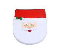TOPINCN Housse de Siège de Toilette de Noël en Forme de Père Noël, Décoration de Salle de Bain, de Maison, Décoration de Siège de Toilette en Flanelle Douce, Housse de Toilette de Noël,