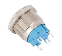 TOPINCN Interrupteur à Bouton-poussoir de Verrouillage, Tête Plate Ronde de 19 Mm, Acier Inoxydable avec Lumière, étanche IP65 pour Panneaux de Commande, 2 Pièces par Paquet (rouge)