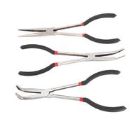 TOPINCN Jeu de 3 Pinces à Bec Long, Poignée Ergonomique en Acier de 11 Pouces avec Angles Réglables pour les Tâches Mécaniques et électriques