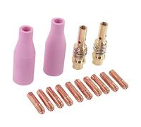 TOPINCN Kit D'accessoires pour Pistolet de Soudage MIG, 14 Pièces, avec Coupelles de Protection en Céramique et Embouts de Contact pour Torche de Soudage 15AK, Conception Portable