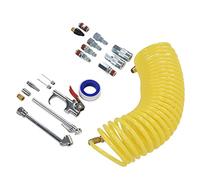 TOPINCN Kit de Tuyau de Pneu de Compresseur D'air avec Raccords à Connexion Rapide et Pistolet de Soufflage pour Gonfler les Pneus, Tuyau en Nylon à Bobine de 1/4 Po NPT de 25 Pieds