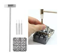 TOPINCN Kit D'outils de Retrait de Bracelet de Montre, avec Support et Marteau, Ajusteur de Maillons Efficace pour la Réparation du Bracelet de Montre, Ensemble Léger de 5 Pièces