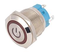 TOPINCN Lot de 2 Interrupteurs à Bouton-poussoir à 4 Broches, Coque en Acier Inoxydable Durable, classé IP65, Installation Facile pour Indicateurs LED, (rouge)