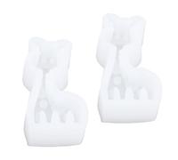 TOPINCN Lot de 2 Moules à Fondant en Silicone en Forme de Girafe - Moule à Bonbons en Forme D'animal 3D pour la Décoration de Gâteaux avec un Design Réaliste - Matériau de qualité