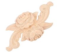 TOPINCN Lot de 4 Appliques Sculptées élégantes en Bois pour Décoration de Porte D'armoire 9 X 3,5 Cm et 12 X 5 Cm (Style E)