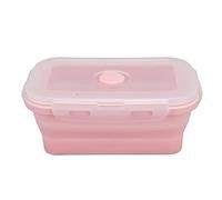 TOPINCN Lot de 4 Récipients Alimentaires Pliables en Silicone pour Préparation de Repas, Boîtes à Déjeuner Pliables avec Couvercles Hermétiques sans BPA pour Cuisine, Bureau, ondes, (500ML)