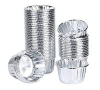 TOPINCN Lot de 50 Moules à Pâtisserie avec Bord recourbé, Résistants à la Chaleur pour Muffins et Bonbons, Idéaux pour les Fêtes et les Célébrations, Disponibles en Argent, or, or Rose (Argent
