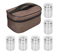 TOPINCN Lot de 6 pots d'assaisonnement, poivre, sel, épices, assaisonnement de cuisine avec sac de rangement pour camping, barbecue