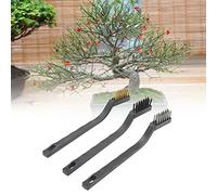 TOPINCN Mini Brosse Métallique 3 Pièces avec Prise Confortable, Acier Durable et Matière Plastique, Parfaite pour Nettoyer les Troncs D'arbres et les bonsaï, 17 Cm
