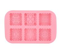 TOPINCN Moule à Gâteau de Lune en Silicone de qualité Alimentaire, avec un Beau Motif pour la Fabrication de Gâteaux, de Crème Glacée et de Savon, à 6 Fentes, Rose 25x16x2cm