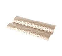 TOPINCN Moule à Pain Baguette 2 Fentes, Acier Carbone Antiadhésif perforé 15 Pouces, pour Cuisson de Pains, Baguettes, Levain