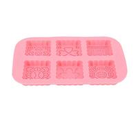 TOPINCN Moule de Fabrication de Gâteaux de Lune de Haute qualité, pour la Fabrication de Gâteaux et de Savons, Matériau en Silicone Sûr et Non Toxique, Conception à 6 Fentes, Rose 25x16x2cm