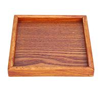 TOPINCN Petit Plateau de Service Portable de Forme Carrée pour Thé, Café, Snack, Salle à Manger, Bois, 16.5 * 16.5 * 2