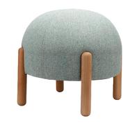 TOPINCN Petit Repose-Pieds en Forme de Champignon, Repose-Pieds Rond Minimaliste Nordique en Bois Massif, Coton et Lin, Petit Tabouret Multifonctionnel pour Coiffeuse, Banc de (Green)