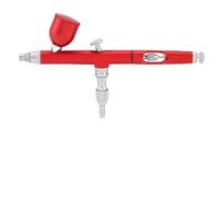 TOPINCN Pistolet Aérographe à gravité avec Buse de 0,3 Mm pour Peinture Artistique, Tatouage, Nettoyage Facile, Pulvérisation Large, Durable pour les Amateurs (rouge)