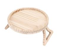 TOPINCN Plateau à Clipser pour Bras de canapé, Plateau de canapé en Bambou, Accoudoir Rond de 9,8 Pouces, Table à Clipser pour Collation, café, Télécommande avec Conception Stable (25CM)