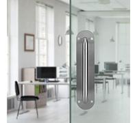 TOPINCN Poignée de Porte en Acier Inoxydable brossé, Design Moderne et élégant pour Hôtels et Lieux Publics, Poignée de Porte D'accès Durable 12" (ovale grande (280 * 65mm))