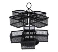 TOPINCN Porte-Sachets de thé Rotatif en Métal, Support de Rangement, Présentoir 360 Degrés pour Sachets de café, Sucres, Plan de Travail Cuisine