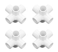 TOPINCN PVC 6 Voies Raccord de Tuyau Coude Finition Brillante 20mm