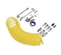 TOPINCN Raccords de Tuyau D'air NPT 1/4 Po avec Pistolet de Soufflage et Jauge de Pneu pour un Gonflage Facile des Pneus, Kit de Tuyau en Nylon à Bobine de 25 Pieds