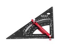 TOPINCN Règle Triangulaire de Précision avec Goniomètre en Alliage D'aluminium Léger pour un Transport Facile dans le Travail du Bois 7 Pouces