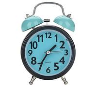 TOPINCN Réveil, Réveil Mécanique Double Cloche Mouvement à Quartz Ultra Silencieux Table de Bureau Montre de Nuit pour Chambre à Coucher et Décoration D'intérieur(Bleu)