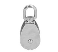 TOPINCN Roue de Poulie Robuste en Acier Inoxydable 316 de 50 Mm avec Rotation à 360° pour les Applications de Levage, Adaptée aux Bateaux et Navires, Finition Argent Poli