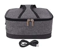 TOPINCN Sac de Boîte à Lunch électrique chauffant USB, Radiateur portable, Récipient alimentaire, Température constante (Gris Clair)