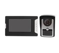 TOPINCN Sonnette Vidéo avec Interphone, Caméra Infrarouge 16 LED, écran LCD, Vision Nocturne, Kit Mains Libres pour sécurité Domestique (Prise UE)