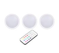 TOPINCN Spot Lumineux LED à intensité Variable, Rechargeable, avec Télécommande, E26, pour Armoire, Placard, Type C, Charge Rapide, 4 Couleurs, Paquet de 3