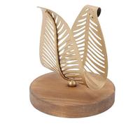 TOPINCN Support de Serviette en Métal de Luxe Léger, Base de Distributeur de Mouchoirs en Forme de Feuille Créative pour la Maison, Porte-Serviettes de Haute qualité pour Organisateur de